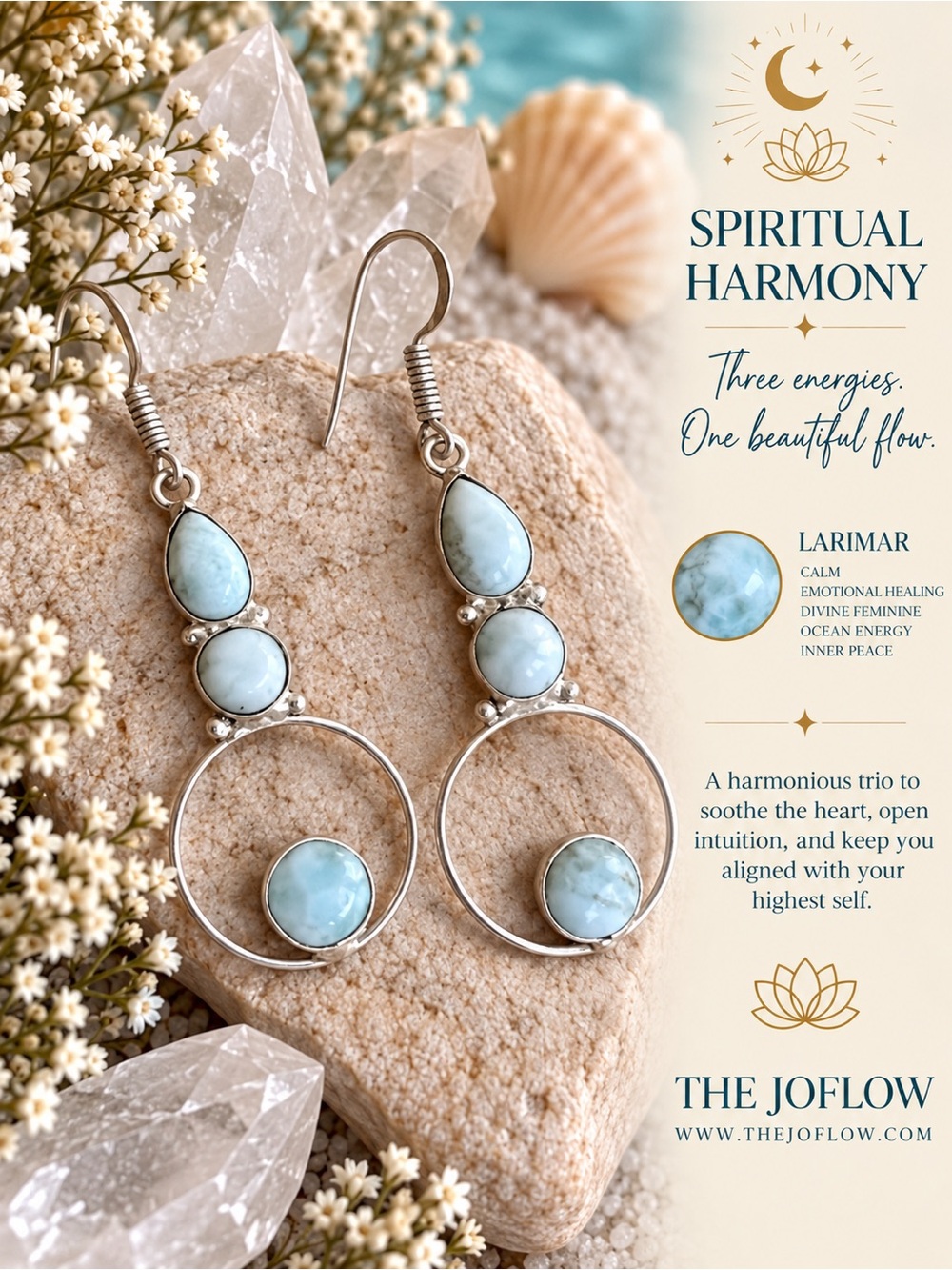 925 ETERNITY Larimar Modern Orbit Earrings